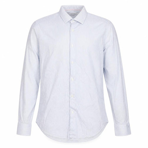 French Connection Men's Slim Blue Striped Dress Shirt