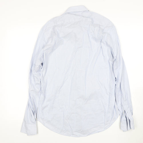 French Connection Men's Slim Blue Striped Dress Shirt