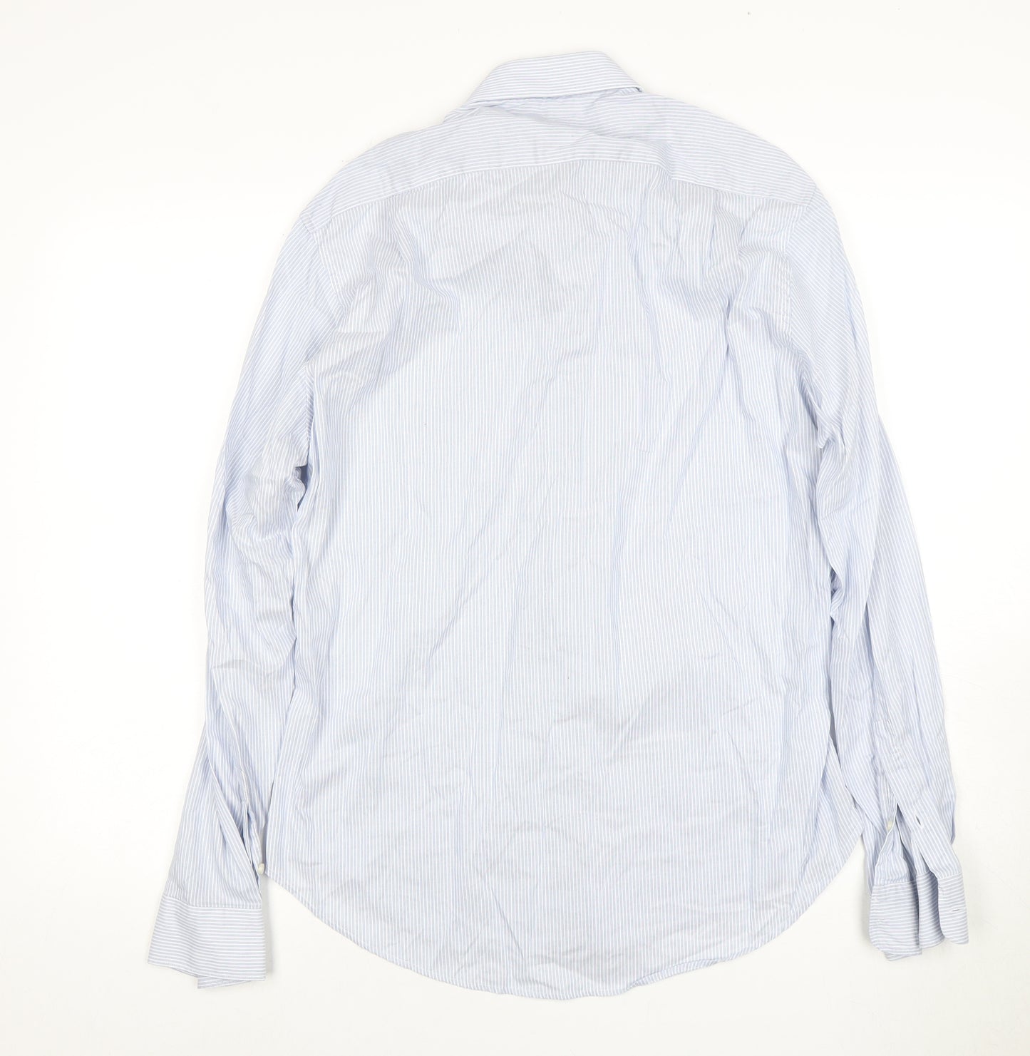 French Connection Men's Slim Blue Striped Dress Shirt