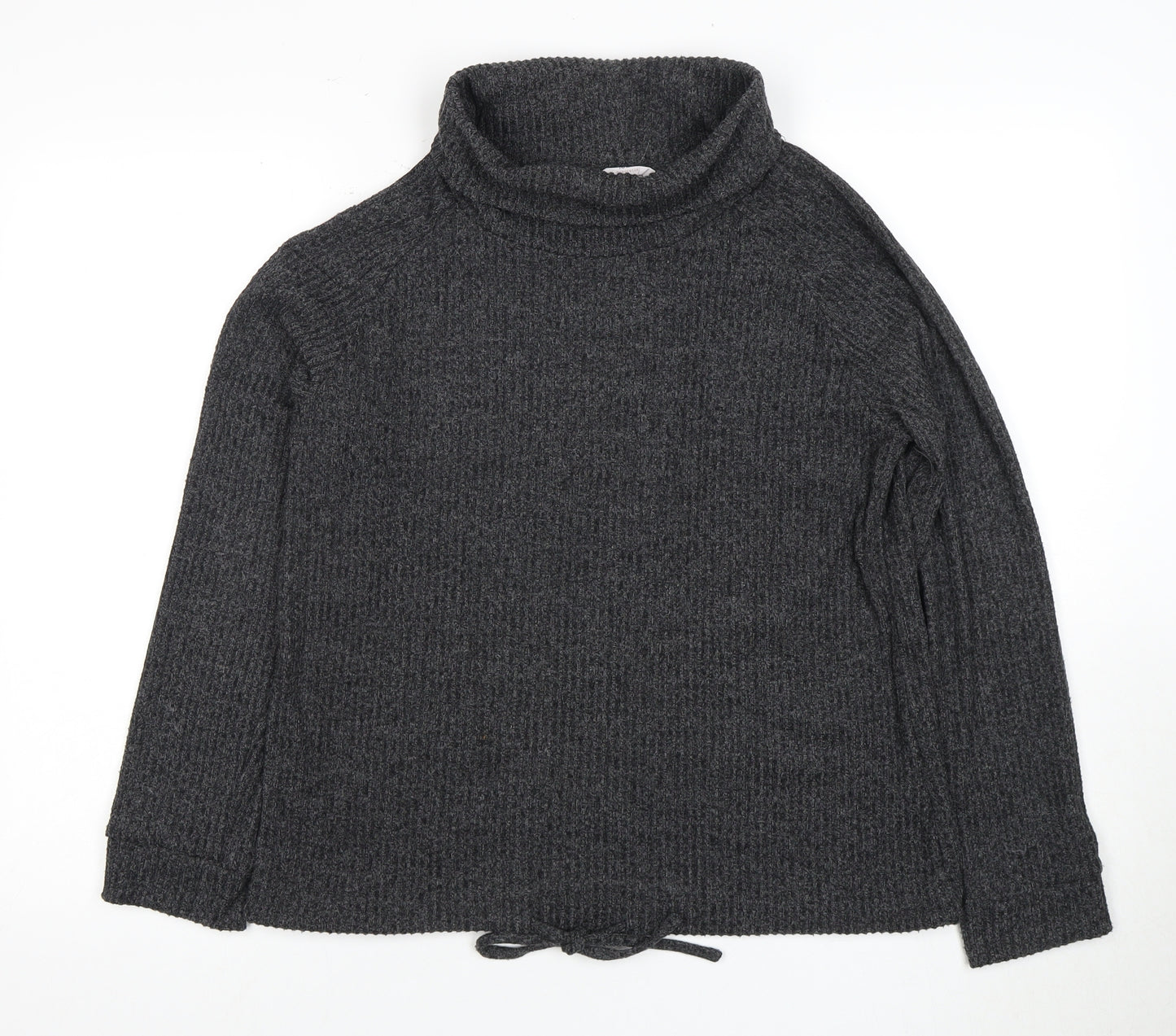 Women's Grey Cowl Neck Sweatshirt, Size S, Casual
