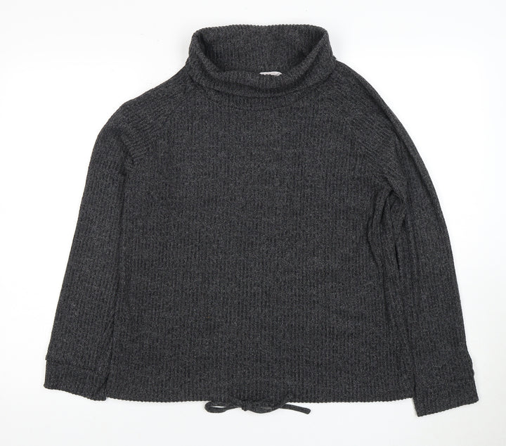 Women's Grey Cowl Neck Sweatshirt, Size S, Casual