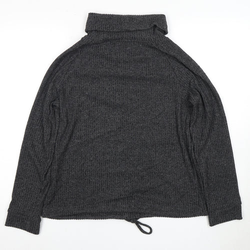Women's Grey Cowl Neck Sweatshirt, Size S, Casual