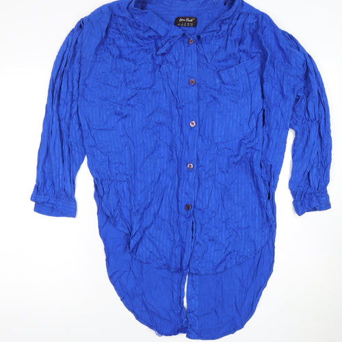 Jean Paul Women's Blue Button-Up Shirt Size 14