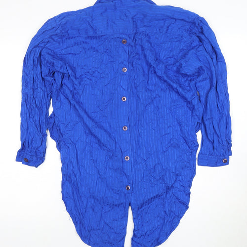 Jean Paul Women's Blue Button-Up Shirt Size 14