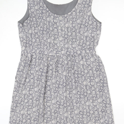 Poem by Oliver Bonas Women's Grey Silk Shift Dress Size 14