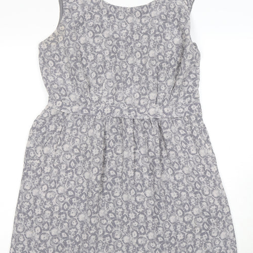 Poem by Oliver Bonas Women's Grey Silk Shift Dress Size 14