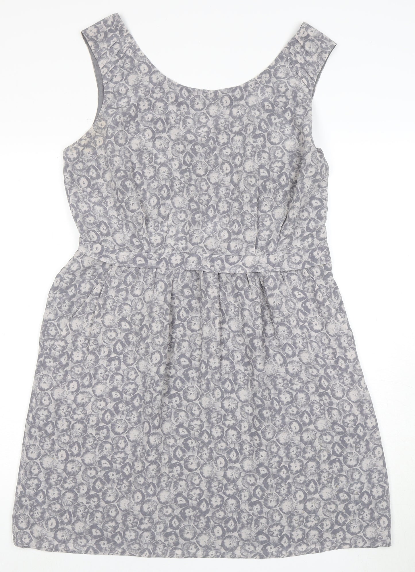 Poem by Oliver Bonas Women's Grey Silk Shift Dress Size 14