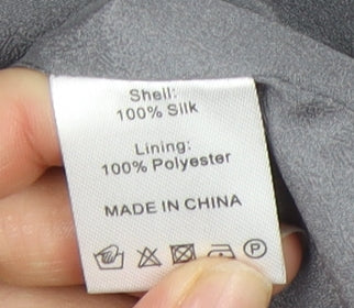 Poem by Oliver Bonas Women's Grey Silk Shift Dress Size 14