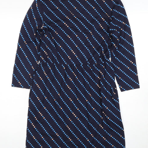 Boden Women's Blue Polka Dot Wrap Dress, Size 8