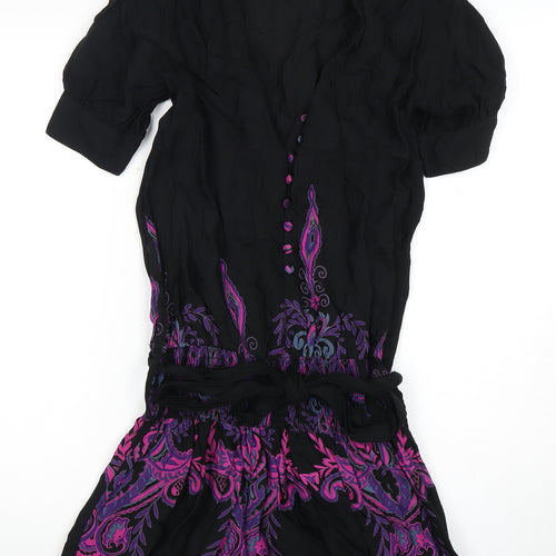 ASOS Women's Black Paisley V-Neck Dress Size 8