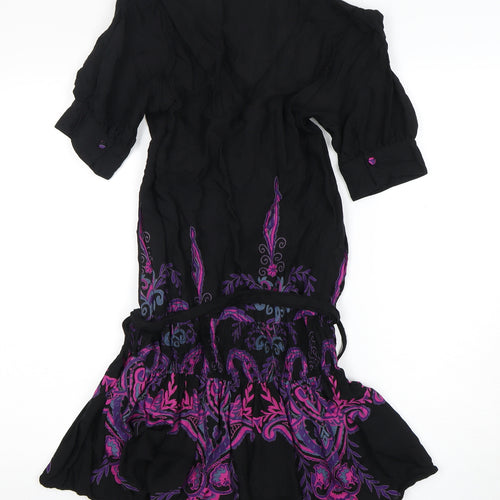 ASOS Women's Black Paisley V-Neck Dress Size 8
