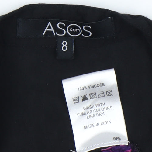 ASOS Women's Black Paisley V-Neck Dress Size 8