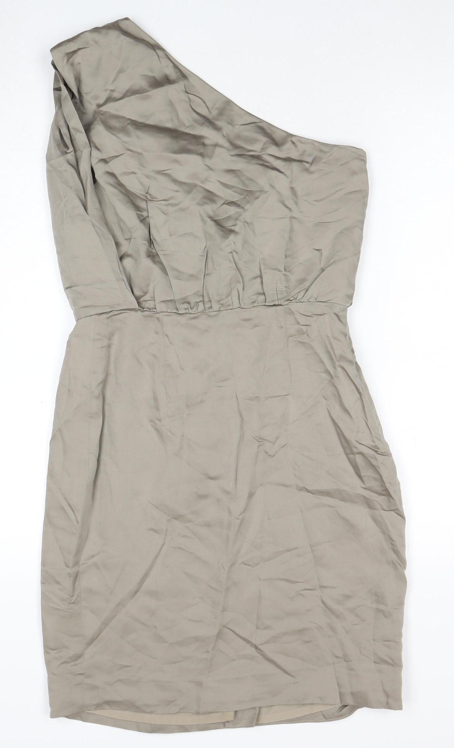 French Connection Women's Beige Asymmetric Dress, Size 8