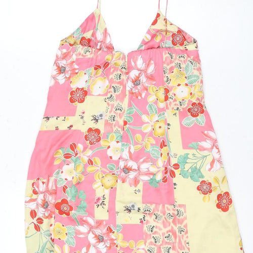 Zara Women's Multicoloured Floral Slip Dress