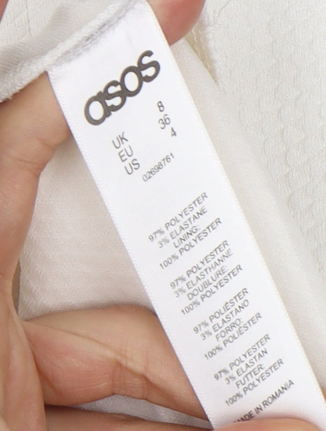 ASOS Women's Ivory Sleeveless Dress Size 8