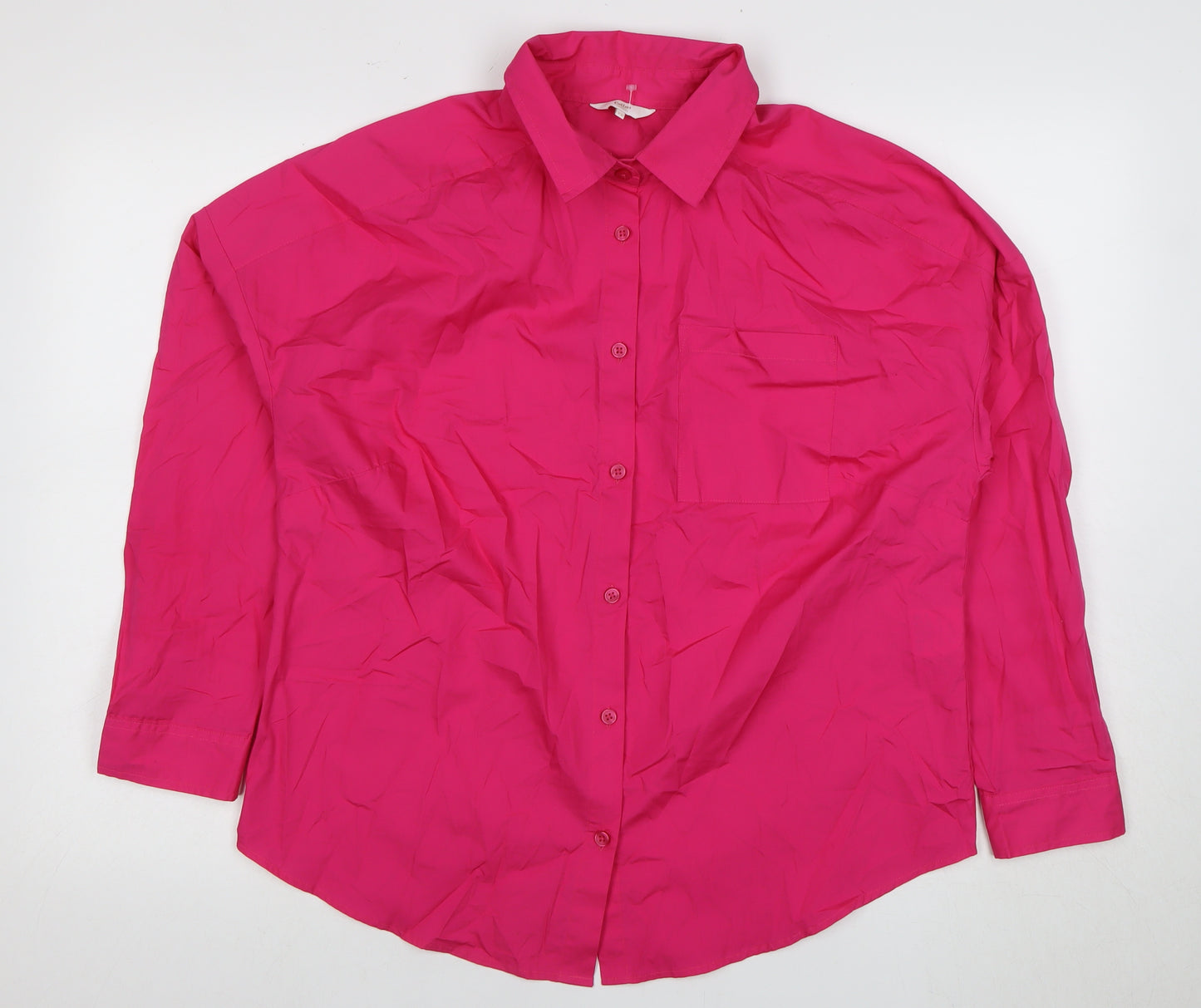 Cotton Traders Women's Pink Button-Up Shirt Size 12