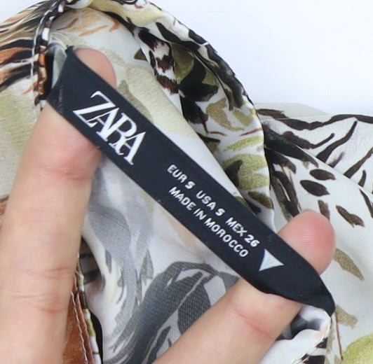 ZARA Women's Multicoloured S Animal Print Shirt