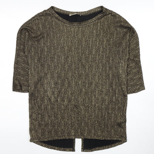 Oasis Women's Black 3/4 Sleeve Top XS, Polyester