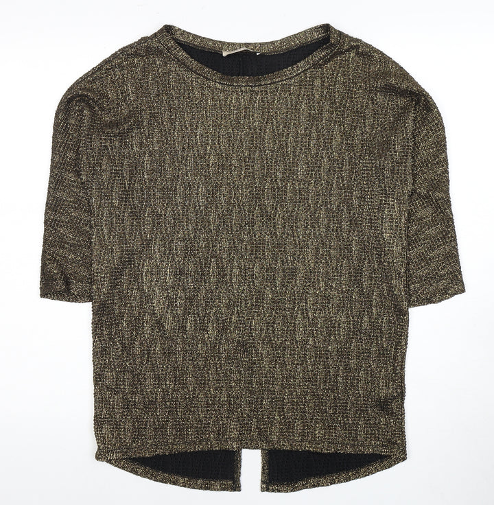 Oasis Women's Black 3/4 Sleeve Top XS, Polyester