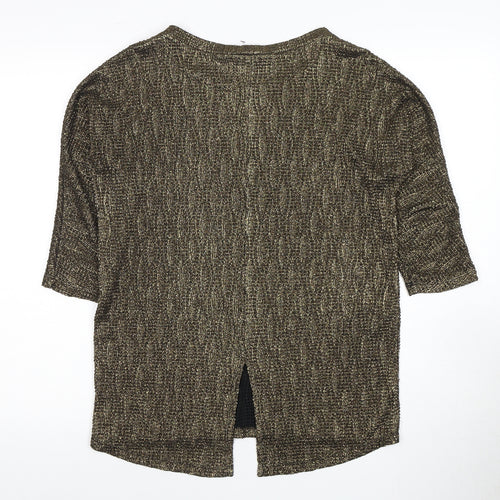 Oasis Women's Black 3/4 Sleeve Top XS, Polyester