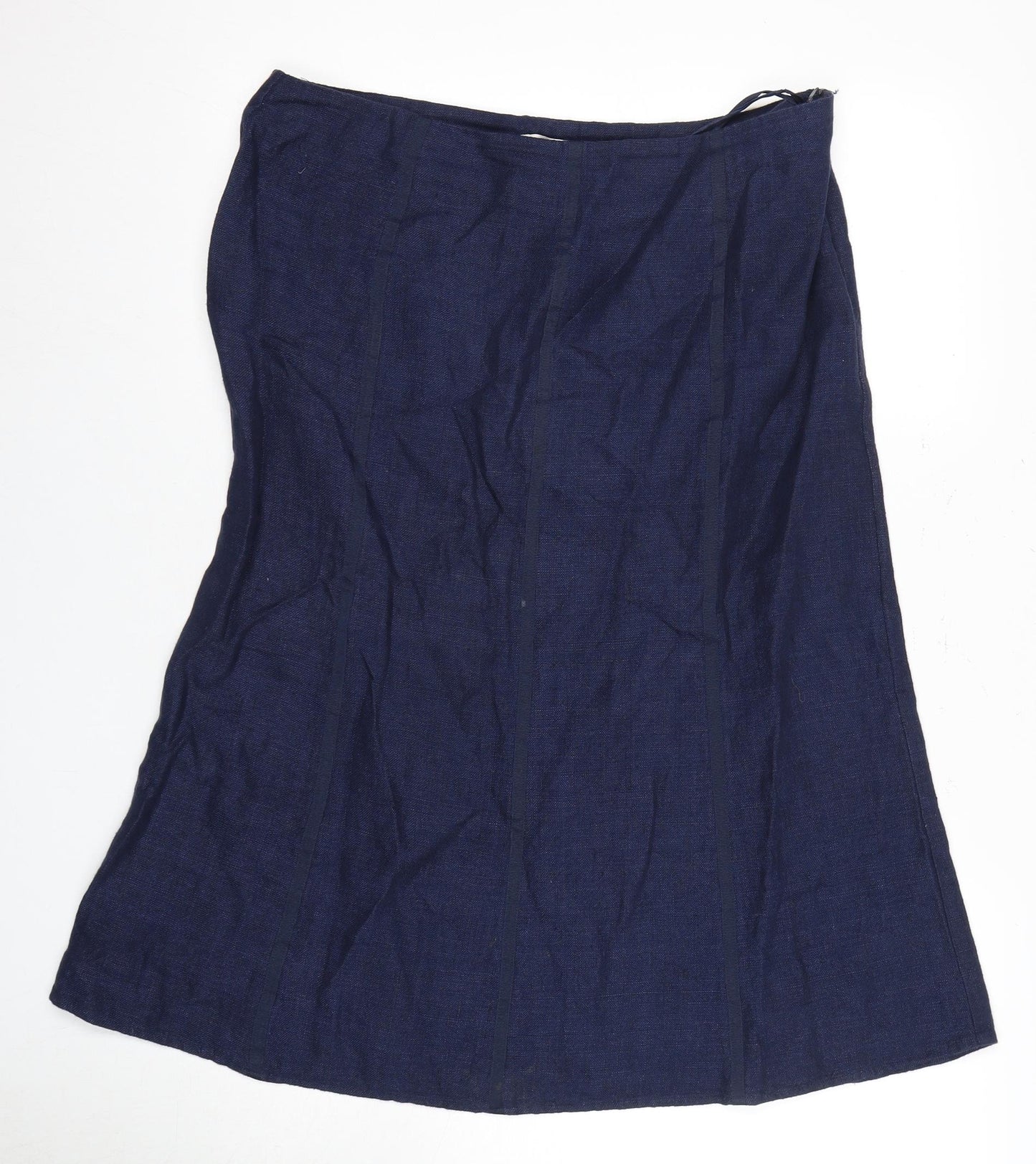 CC Women's Blue A-Line Linen Skirt, Size 14, Casual