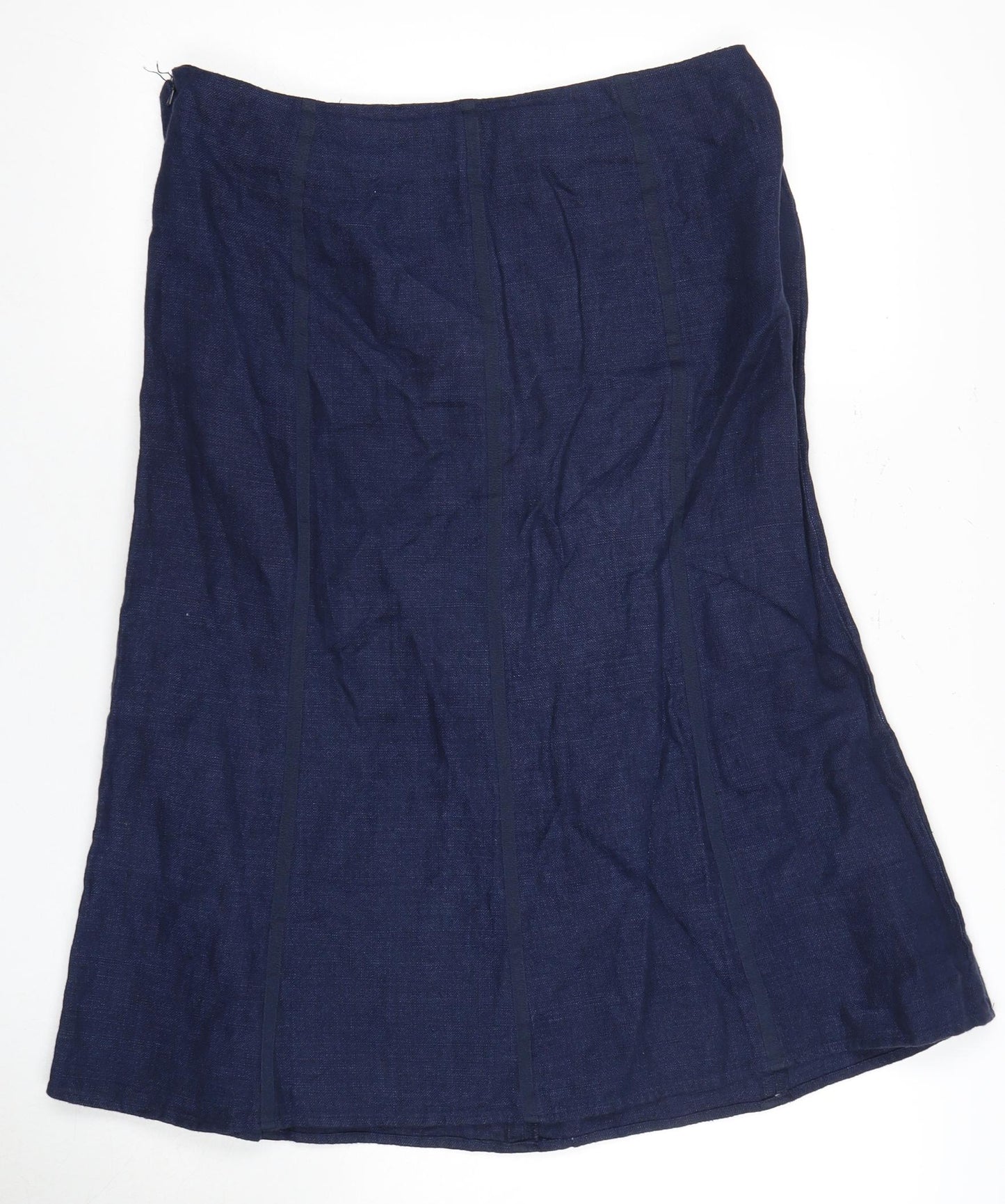CC Women's Blue A-Line Linen Skirt, Size 14, Casual