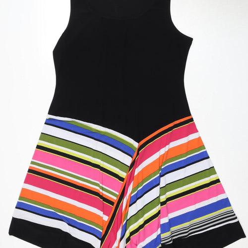 COCO BIANCO Women's XL A-Line Black Multicolour Dress