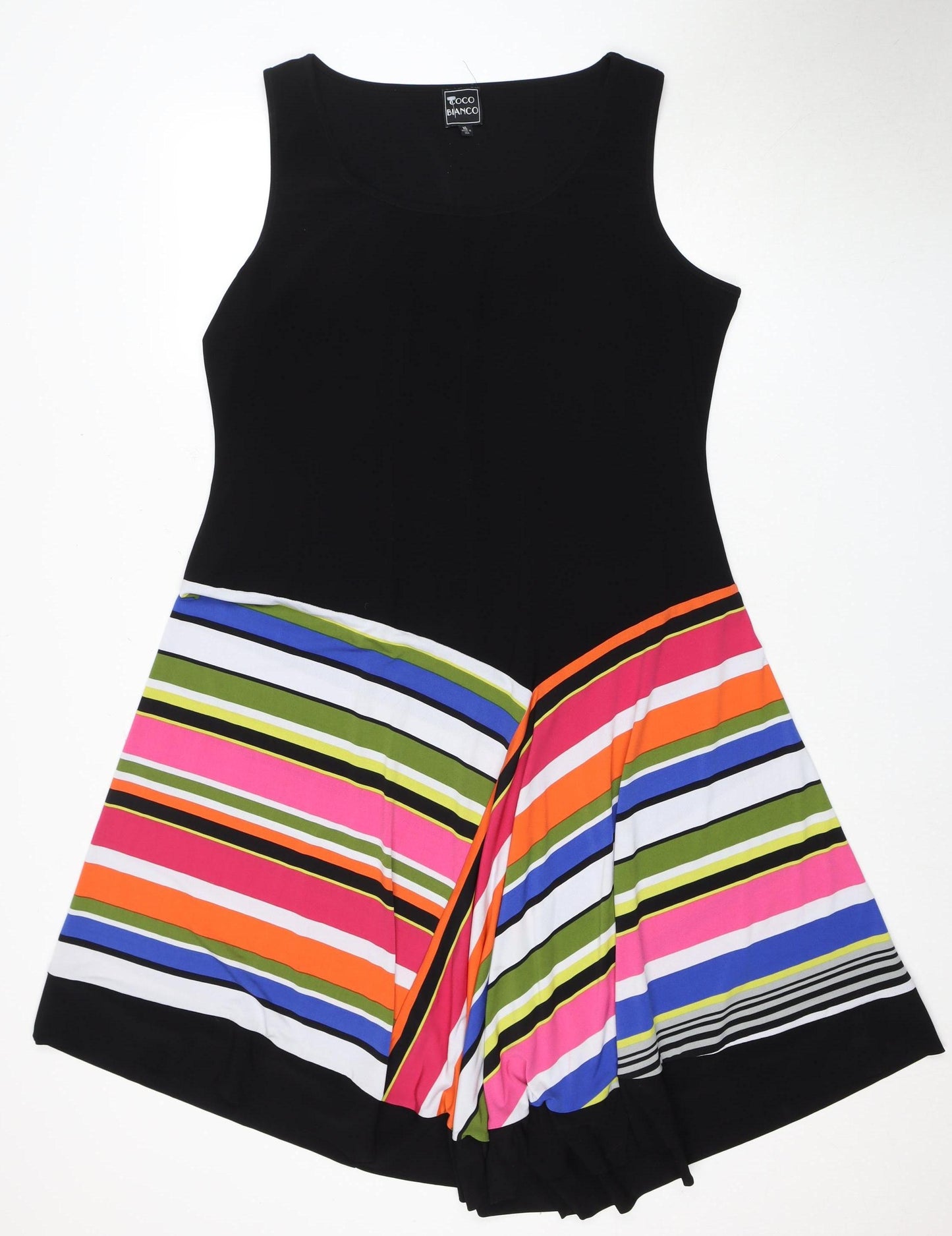 COCO BIANCO Women's XL A-Line Black Multicolour Dress