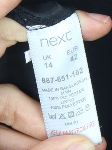 Next Women's Black Sheath Dress Size 14 Sleeveless