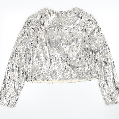 Marks and Spencer Women's Silver Sequin Cropped Jacket