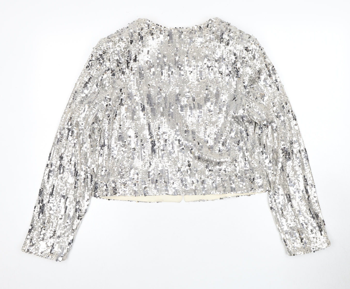 Marks and Spencer Women's Silver Sequin Cropped Jacket