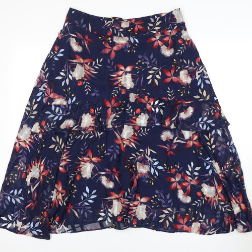Marks and Spencer Women's Blue Floral Skirt Size 12
