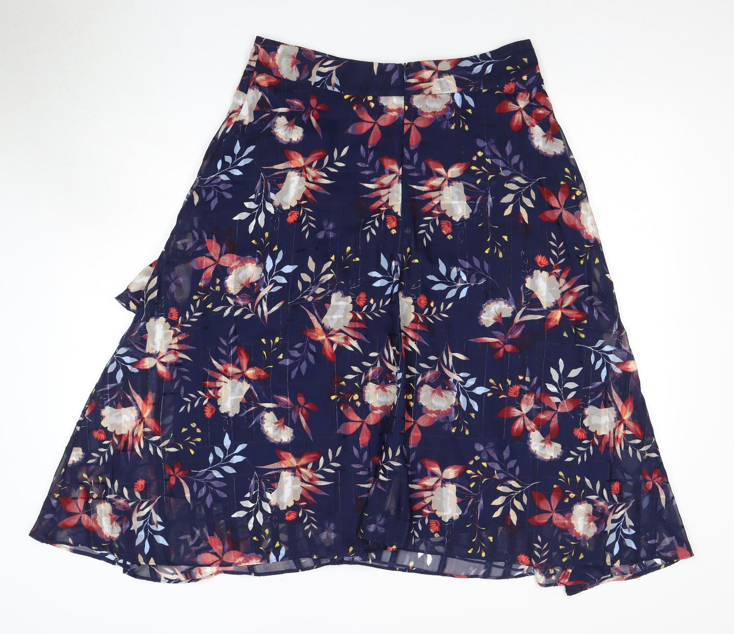 Marks and Spencer Women's Blue Floral Skirt Size 12