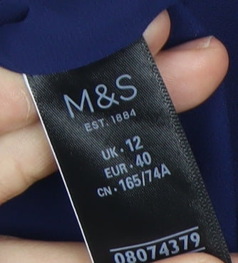 Marks and Spencer Women's Blue Floral Skirt Size 12