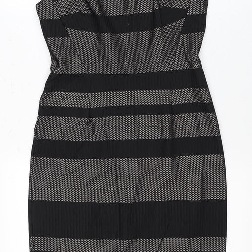 Warehouse Women Black Striped Dress Size 12