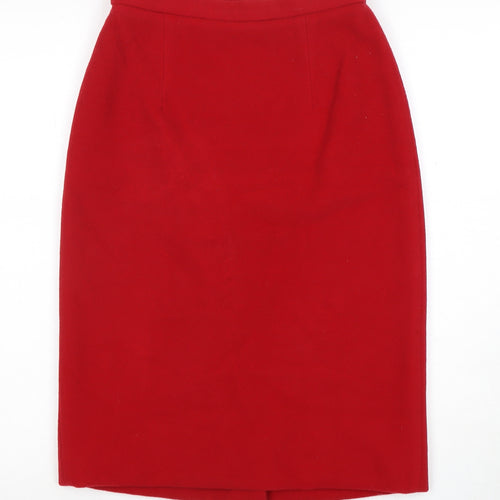 Jigsaw Women's Red Knee Length Pencil Skirt