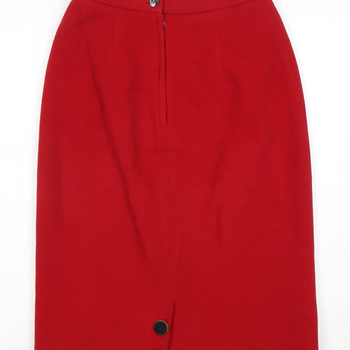Jigsaw Women's Red Knee Length Pencil Skirt