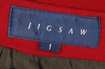 Jigsaw Women's Red Knee Length Pencil Skirt