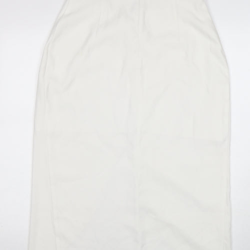 River Island Women's White Midi Wrap Skirt Size 14