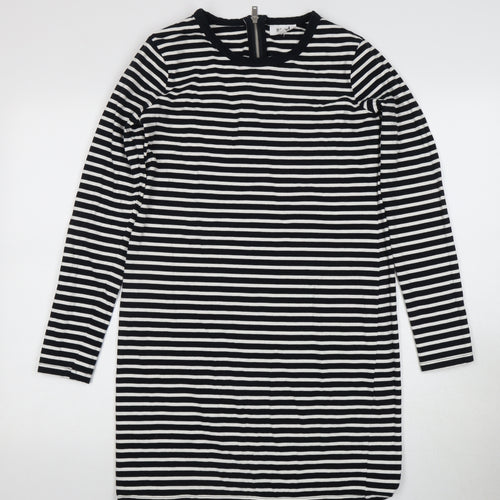 Seed Heritage Women's Black Striped Dress S Cotton