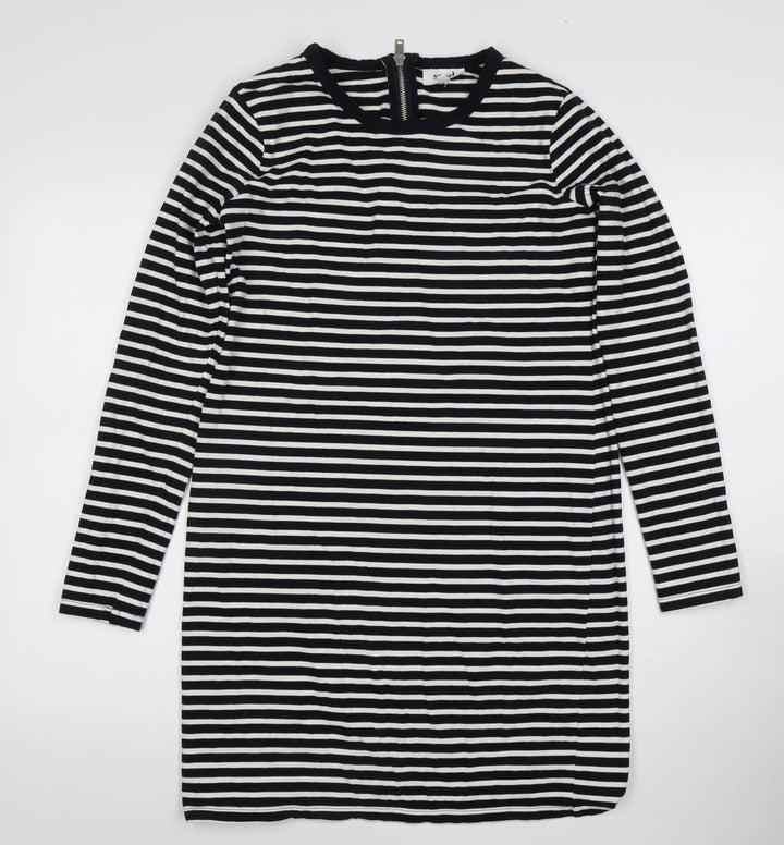Seed Heritage Women's Black Striped Dress S Cotton