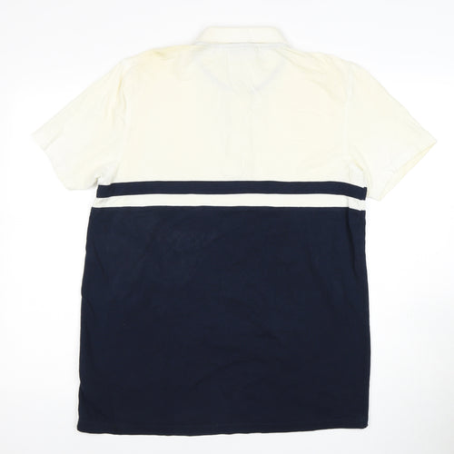 McKenzie Men's Beige and Blue Polo Shirt M