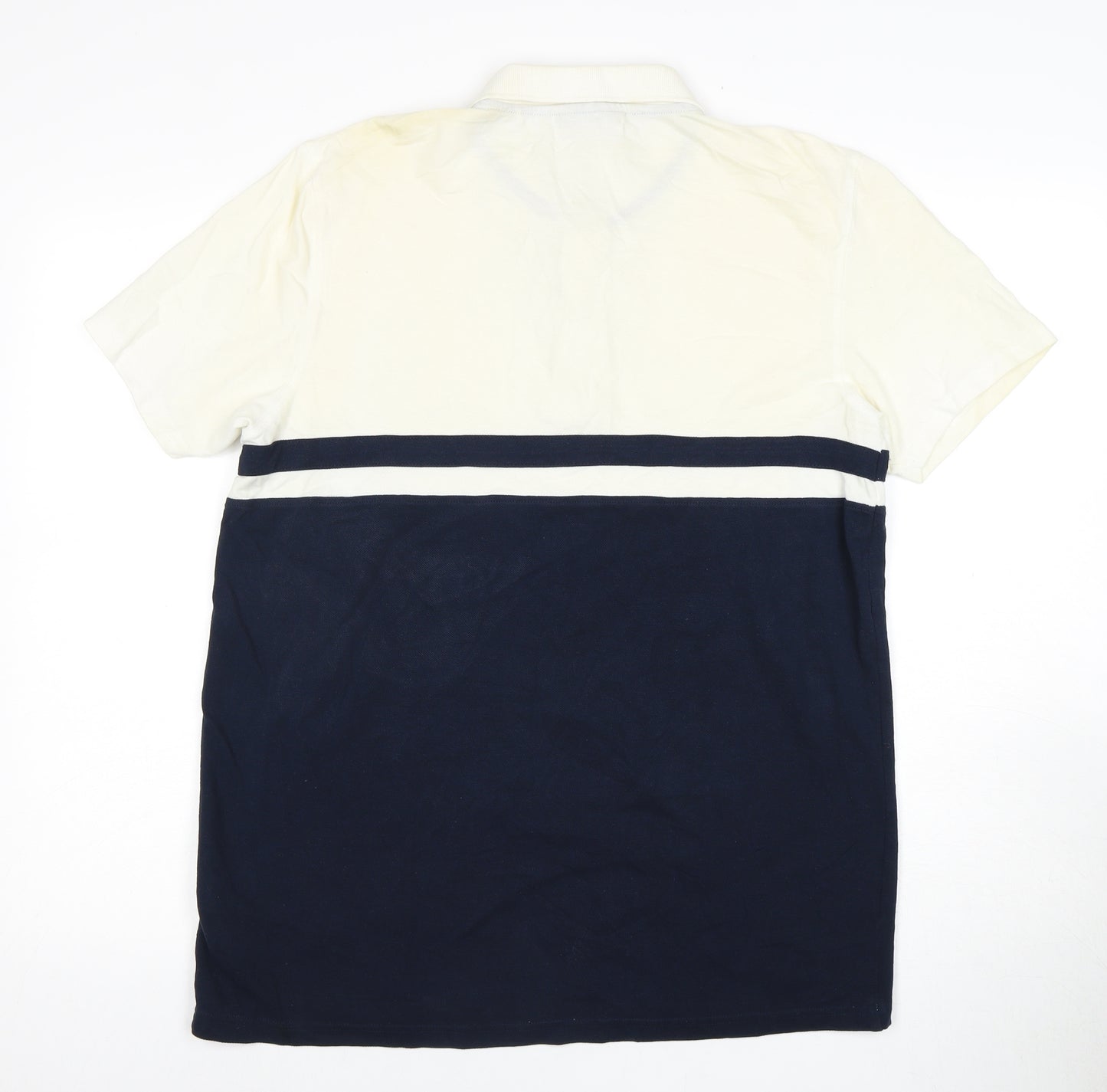 McKenzie Men's Beige and Blue Polo Shirt M