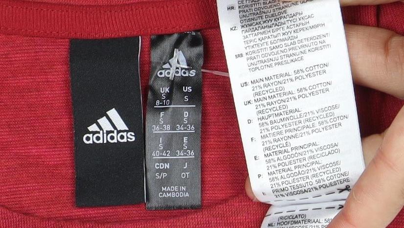 Adidas Women's Red T-Shirt S - Gym & Training Activewear