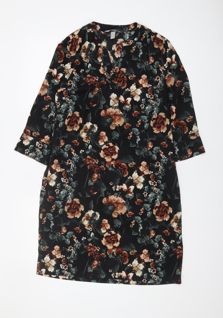 H&M Women's Floral Shift Dress - Size 8 Winter
