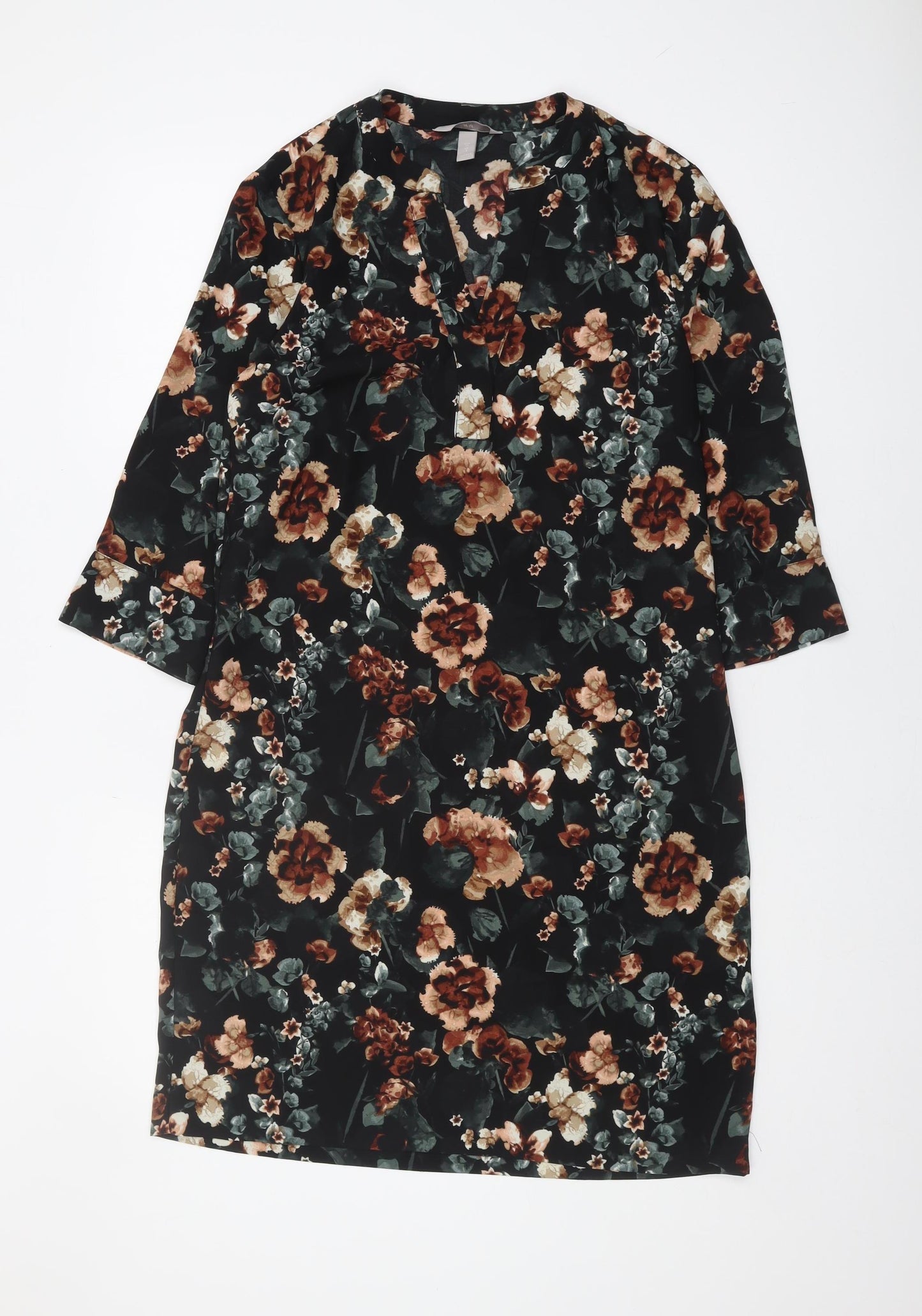 H&M Women's Floral Shift Dress - Size 8 Winter