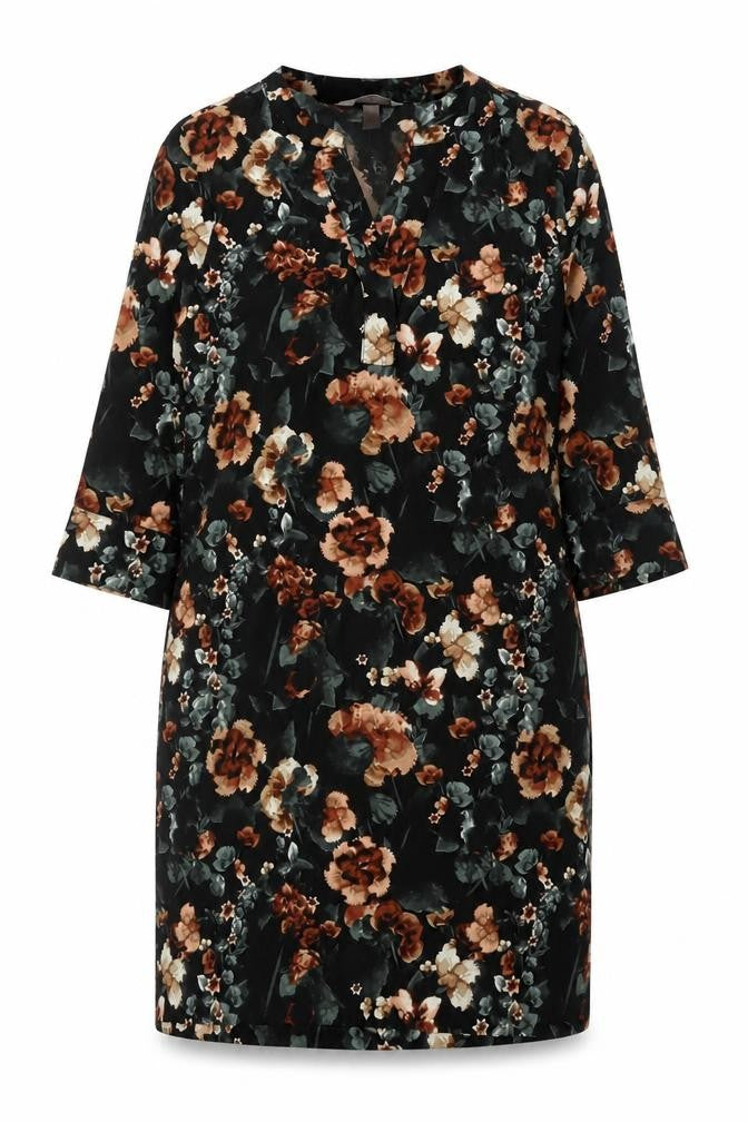 Front view of H&M Women's Floral Shift Dress -, size 8, Winter