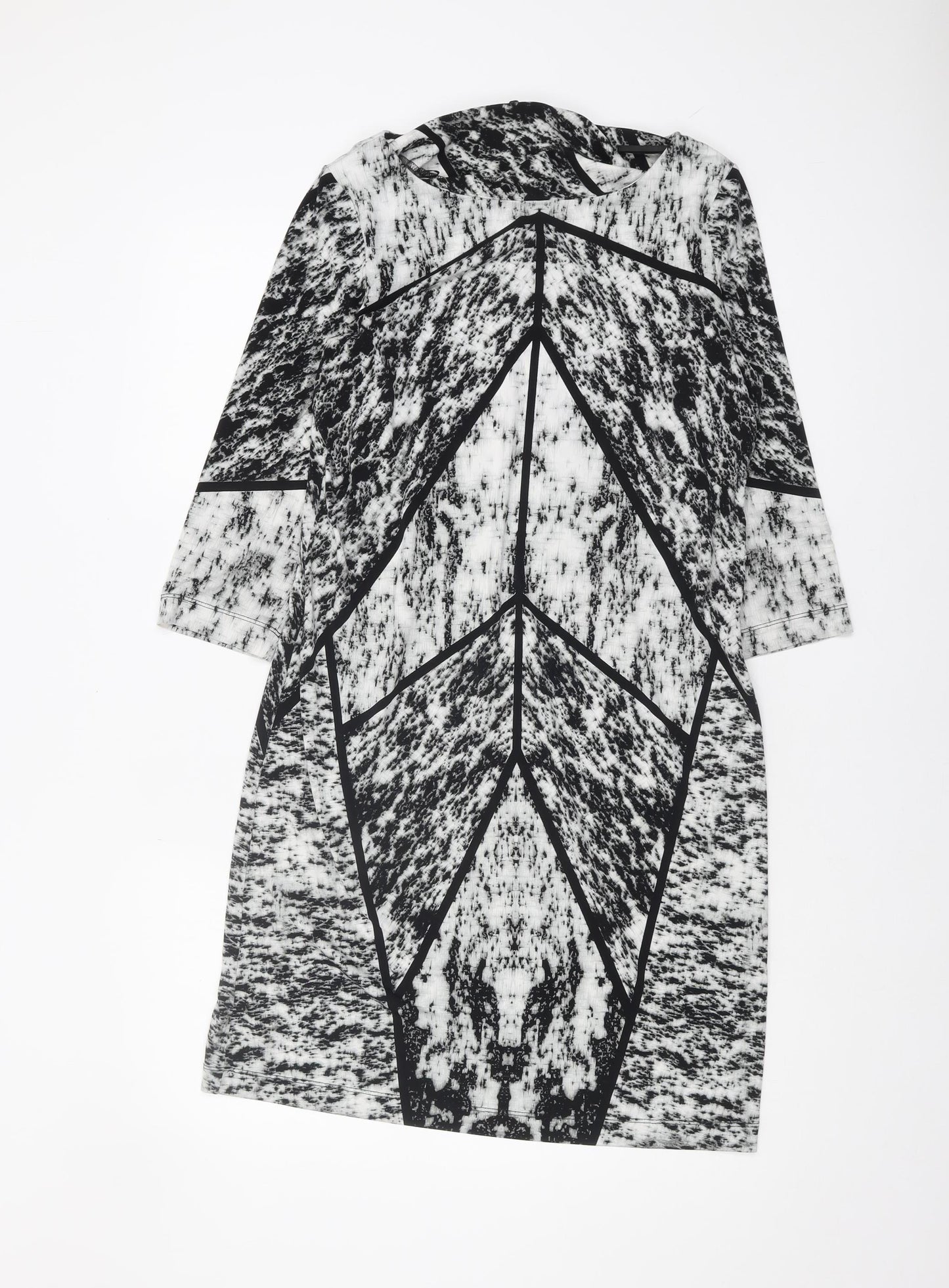 Wallis Women's Geometric 3/4 Sleeve Dress S
