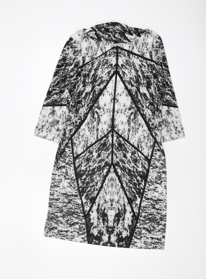 Wallis Women's Geometric 3/4 Sleeve Dress S