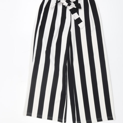 New Look Women's Black Striped Paperbag Trousers